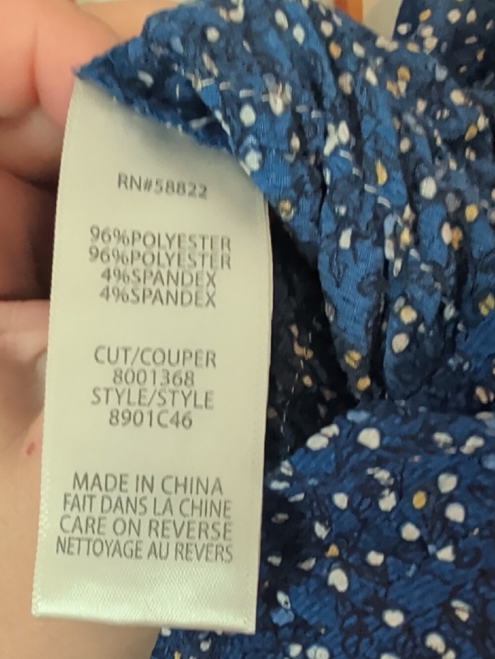 Max Studio Navy Blue Floral Ruffle Jumpsuit - Picture 5 of 5